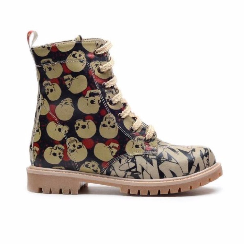 Graphic Art Skull Boots - Goby Shoes Halloween - Picture 3 of 5